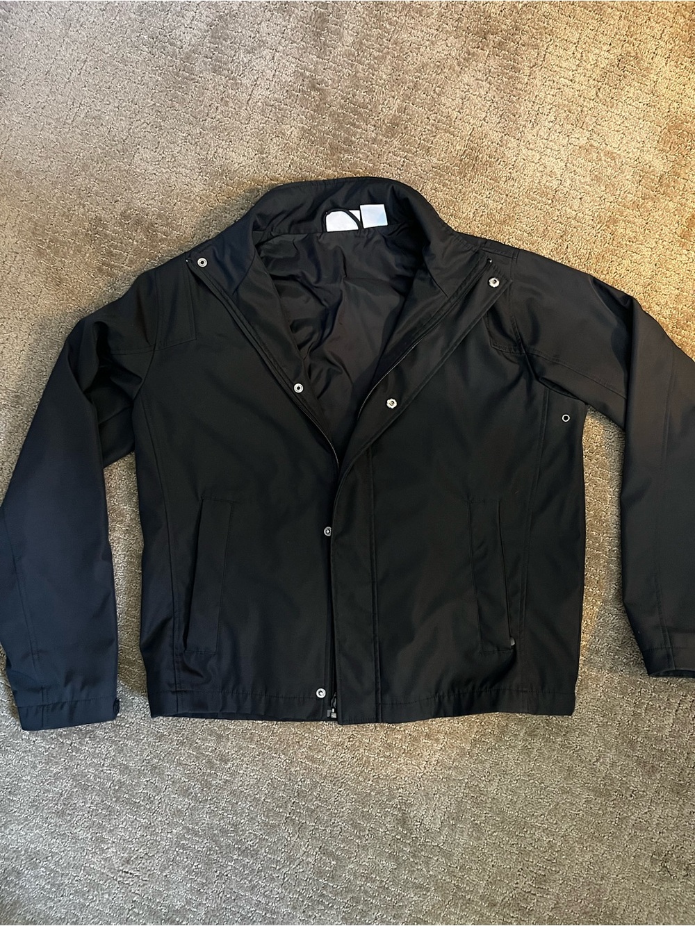 Men's Black Casual Zip-Front Jacket